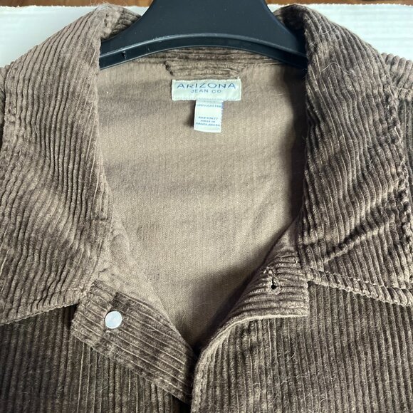 Arizona Jean Co Brown Corduroy Button-Up Shirt jacket shacket 4XLT 100% Cotton - Picture 8 of 12